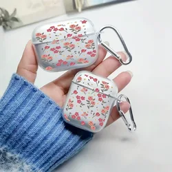 For AirPods Pro/Pro2 Case Flowers Butterfly Clear TPU Earphone Silicone Case For AirPods 3/4 With Keychain Protector Cover
