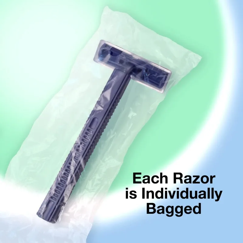 Freshscent (144 Pack) Twin Blade Razors with Clear Safety Cap, Disposable, Bulk Packed, Sold by the Case, unisex