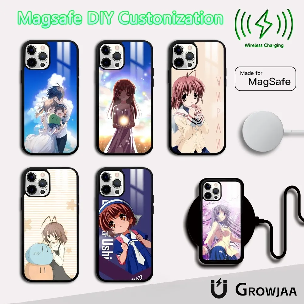 

Anime C-CLANNAD Phone Case For iPhone 16 15 14 13 12 11 Pro Max Plus Mini Magsafe Mirror Wireless Magnetic Cover
