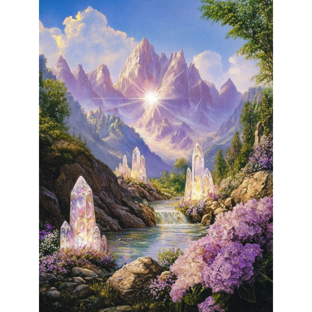 

500/1000/1200/2000 PCS Jigsaw Puzzles Crystal Mountain Scenery Family Activity Relaxing Games for Living Room Home Decor Gift