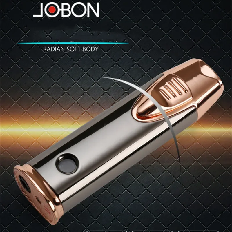 2024 New JOBON Metal Butane Gas Lighter Outdoor Windproof Blue Flame Dual Torch Turbo Jet Cigar BBQ Jewelry Baking Home Tools