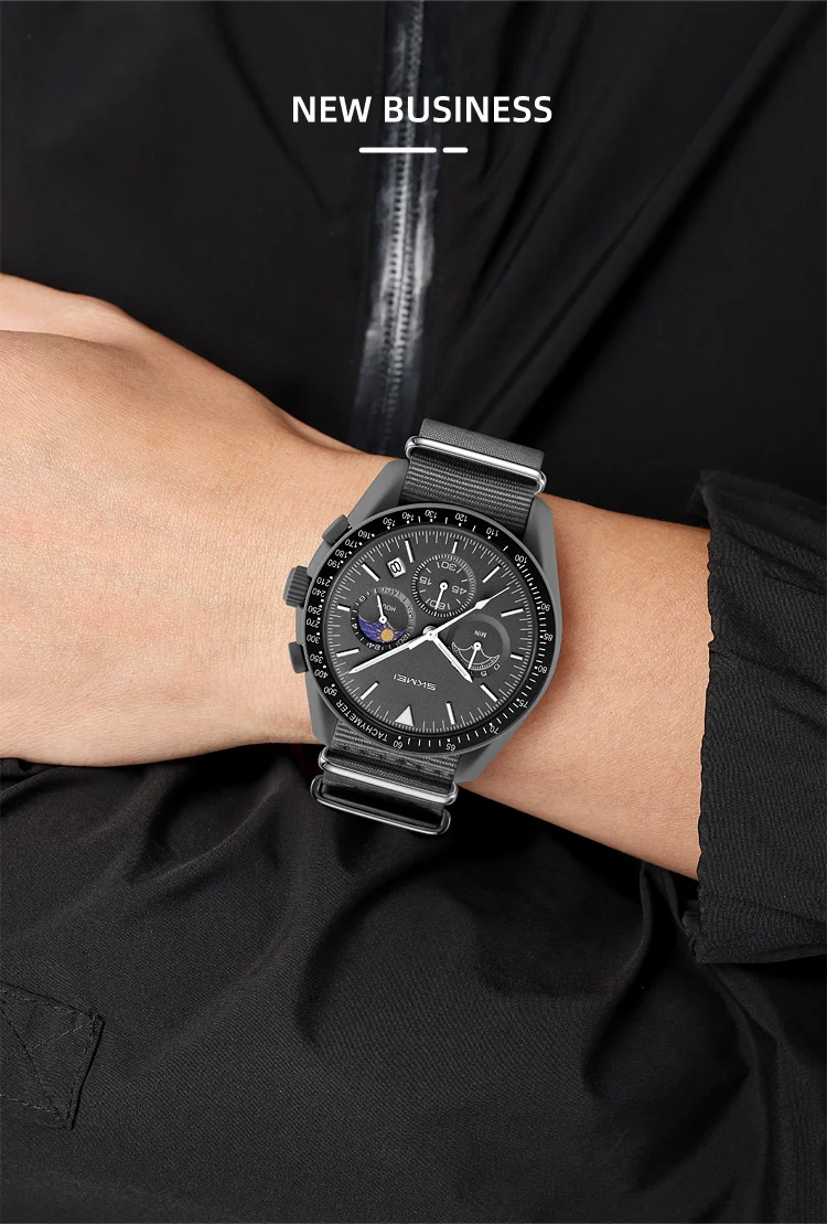SKMEI 9392 Quarz Chronograph Uhren für Männer und Frauen mit Datum 30M Wasserdicht Sportuhr Modische Nylon-Armbanduhr Geschenke Reloj Mujer – Detail 6