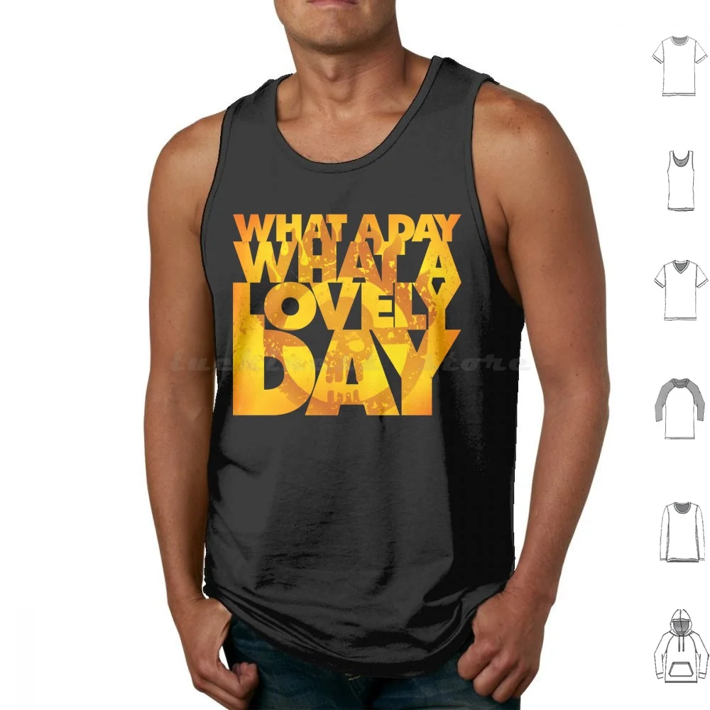 What A Lovely Day Tank Tops Print Cotton Vintage Vector Graphics Post Apocalyptic Road Mad Max Lovely Day Epic