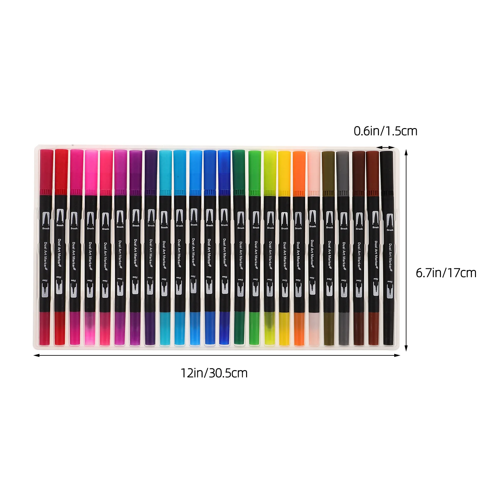 24-teiliges Aquarell-Stift-Set mit zwei Spitzen, Pinselmarker mit feiner Spitze zum Zeichnen, Journaling, Kalligraphie, Malen, Kunstbedarf