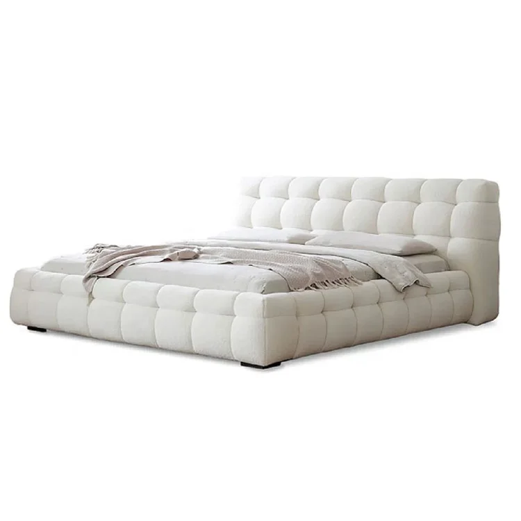 

* Light Luxury Soft Italian Bed Modern Minimalist Designer High-end Double Master Bedroom Furniture
