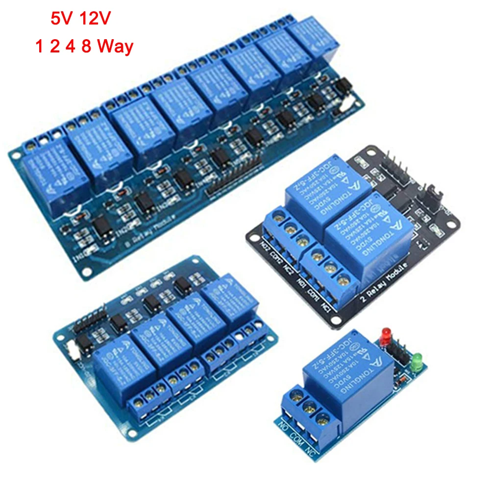 5V 12V 1 2 4 6 8 Channel Relay Module with Optocoupler Relay Output 1 2 4  8 Way Relay Module for Arduino