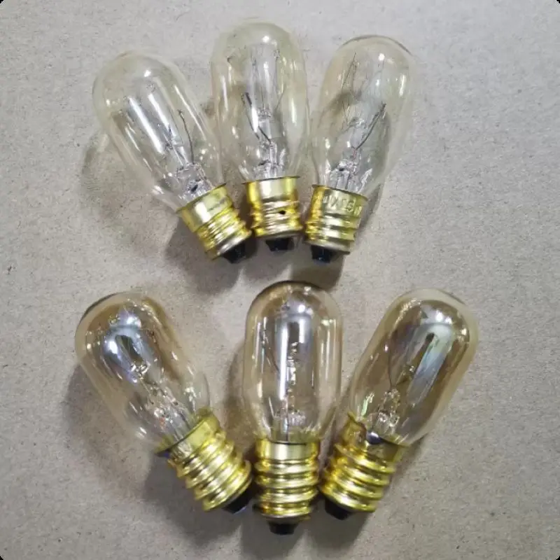 

Tungsten Filament Bulb 120V Small Light Bulb E14 E12 Light Bulbs 110V 120V 15W Bulb E12 Crystal Salt Lamp Desk Lamp Night Light