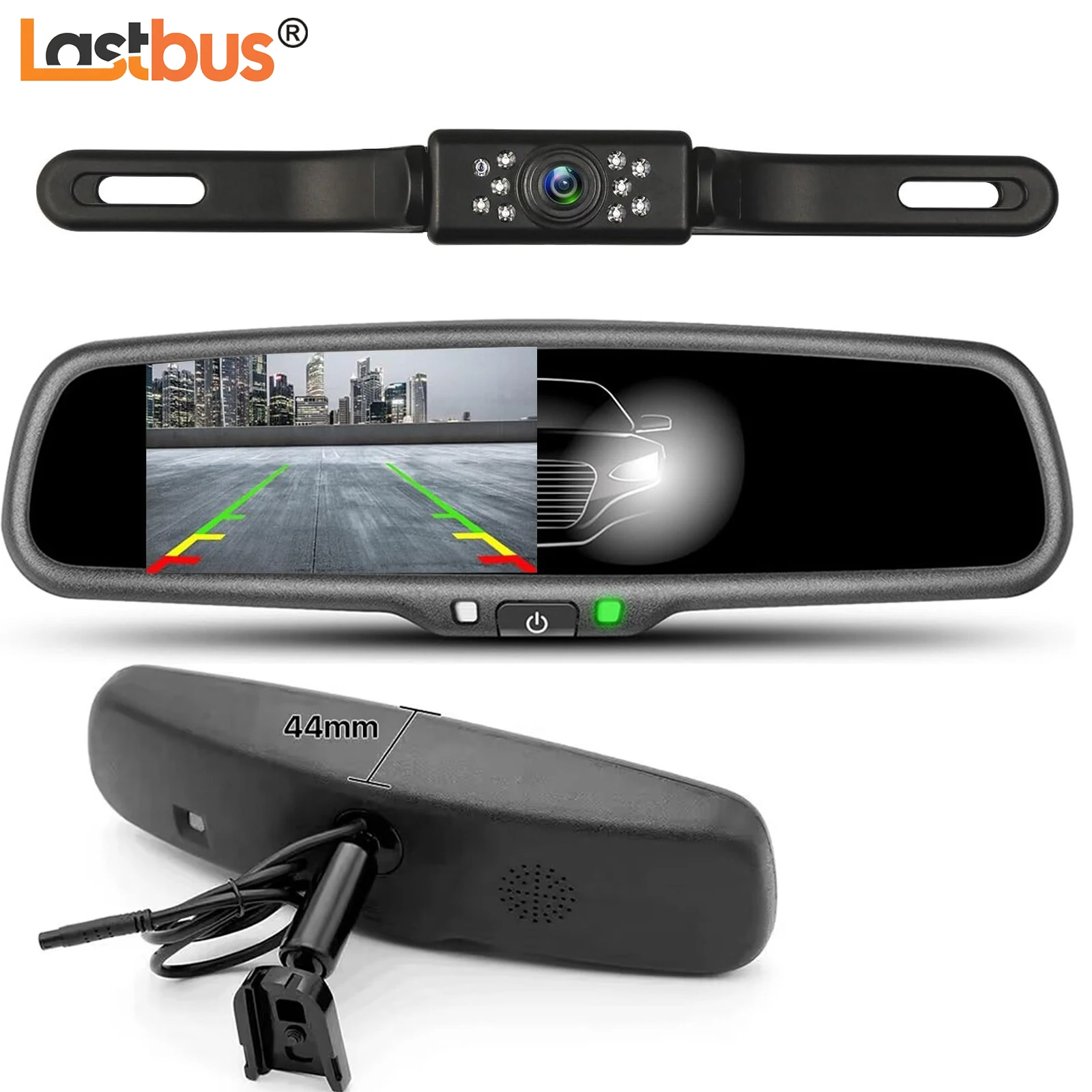 

Electronic Auto Dimming Anti-Glare Car 4.3" Front View Mirror Monitor With #1 Special Bracket + Waterproof Reversing Camera Kits