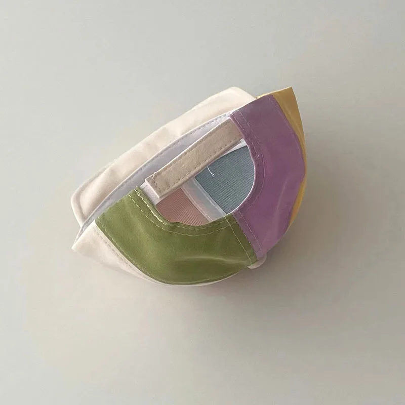 لطيف طفل قوس قزح بلغت ذروتها قبعة طفل موضة اللون كتلة بطة اللسان قبعة 3-18 متر صبي فتاة الرضع قبعة بيسبول الأطفال ظلة أقنعة #5