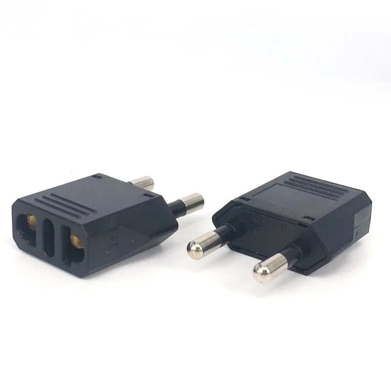 Adaptor Steker UE Adaptor Perjalanan CN US Ke EU KR Brasil Israel Hitam/Putih Adaptor Daya Steker Listrik Konverter Soket Outlet