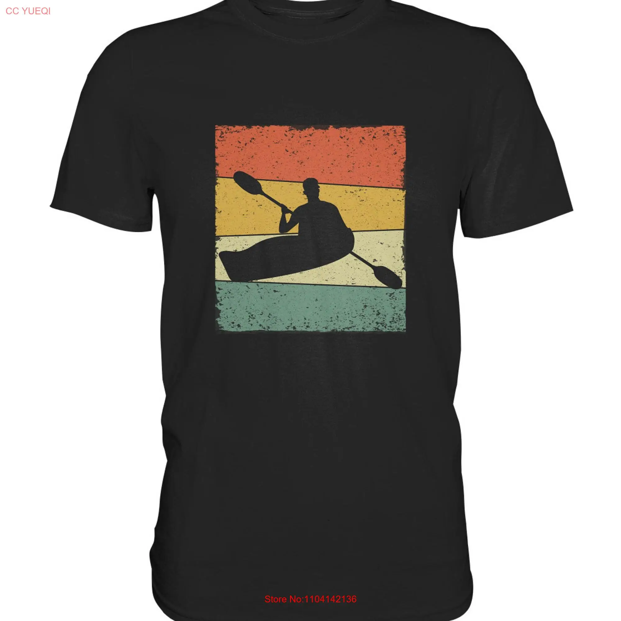 Kayak Retro Kayaker Vintage T ShirT long or short sleeves