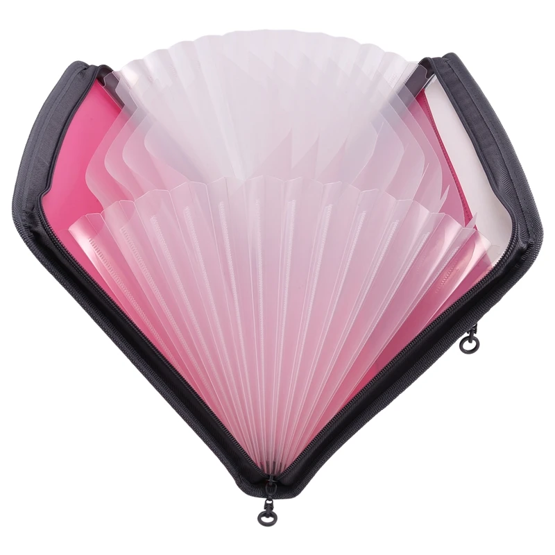 13 포켓 파일 폴더 보관함, 파일 상자 보관 가방, 지퍼 포함, A4 용지, 지폐, 문서 영수증에 적합