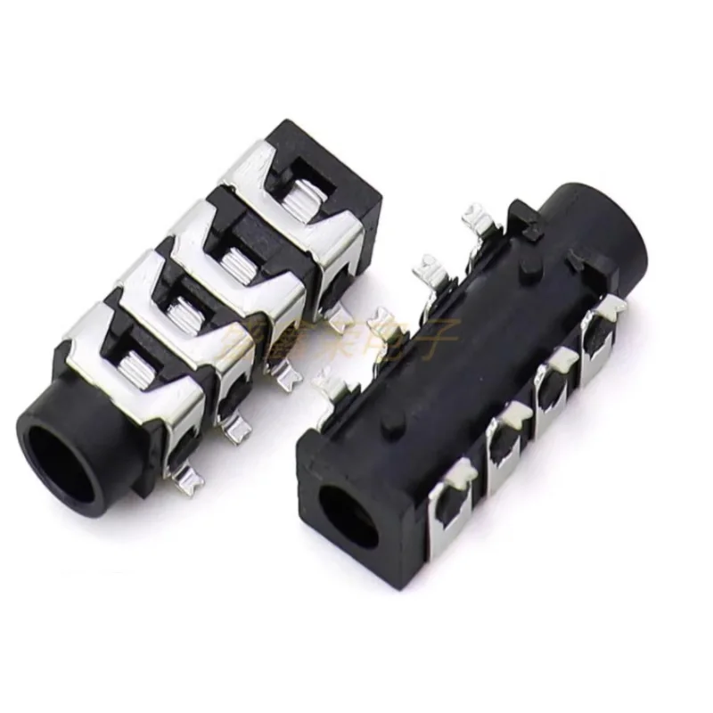 10PCS/Lot 3.5 mm Female Audio Connector SMT 8Pin Stereo Headphone Jack PJ313E PJ-313E SMD 8Pin black