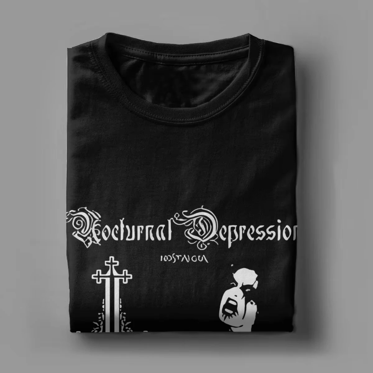 الرجال النساء تي شيرت الاكتئاب الليلي الفكاهة القطن تيز قصيرة الأكمام الأسود المعادن الفرقة تي شيرت س الرقبة القمم حجم كبير #2