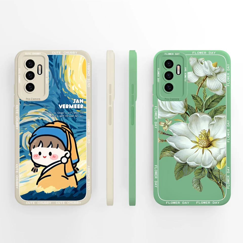 Case For Vivo S10E 5G V23E 4G 5G Y75 4G Beautiful Flower Cartoon Girl Liquid Anti-fall Phone Cover For VivoS10e V23e Y75 Funda