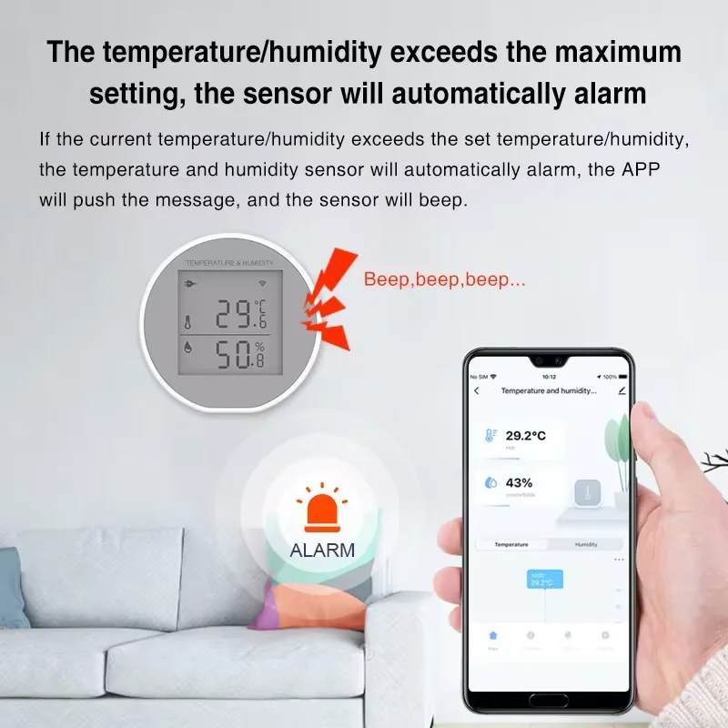 Tuya Smart Zigbee Temperature Humidity Sensor Home Connected Thermometer LCD Digital Display With Smart Life Need Zigbee Hub