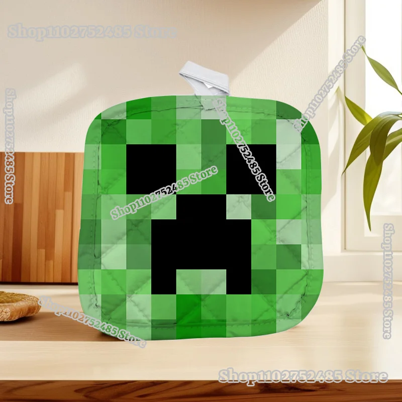 

Game Pixel Block Print Cup Coaster Anime Miner Crafted Figure Creeper Steve Heat Insulation Pad Desktop Drinkware Home Supplies
