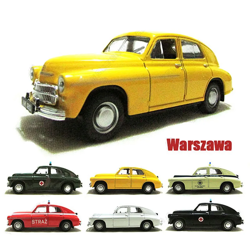 1:43 Model Car Warsaw Bubble GAZ M20 POBEDA Ambulance Alloy Motor Wheel Move Desk Collection Gift WARSZAWA Boy Toy Color Style