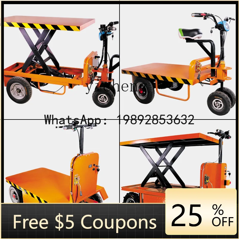 

JX Electric lift truck flat plate hand push folding battery pulling platform truck decoration site truck