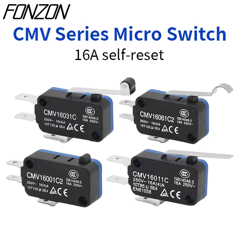

Micro switch CMV16 series SPDT small limit switch with long lever roller limit sensor 16A 250V