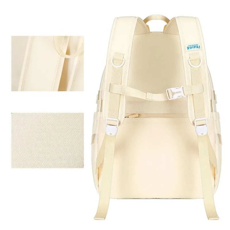 Solid Color Casual Backpack Middle School Student Schoolbag Teen Girls Rucksack Large Capacity Book Bag Light Waterproof Daypack