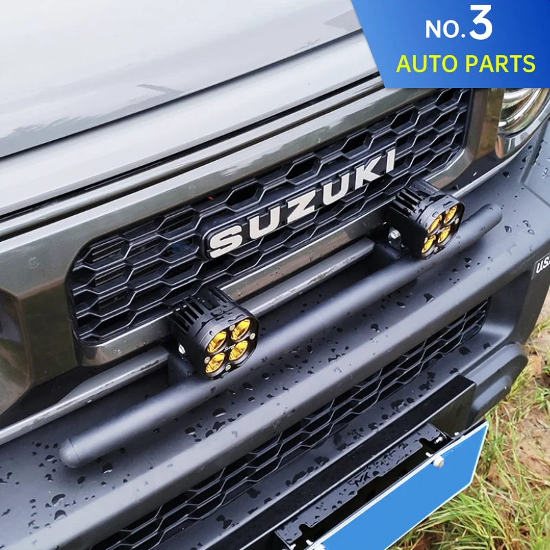 Front bar spotlights For Suzuki Jimny JB64 Sierra JB74W 2019 2022 Led Light Bar Mounting Bracket Front Bumper Grills Spotlight