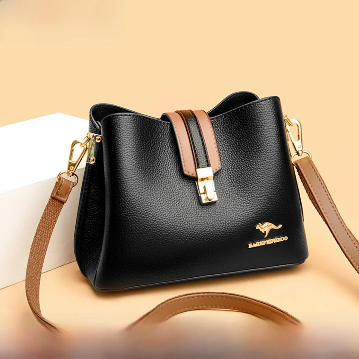 

Модная женская сумка-ведро из мягкой кожи, на одно плечо, кроссбоди, абсолютно новая, весна 2025, в корейском стиле