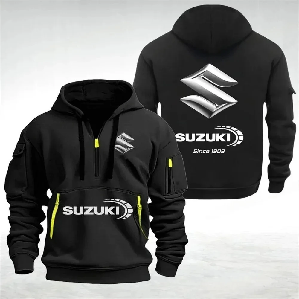 Sudaderas Suzuki, sudaderas con capucha, chaquetas deportivas al aire libre de otoño e invierno con medio bolsillo, ropa de carreras y motocicletas para hombres y mujeres.