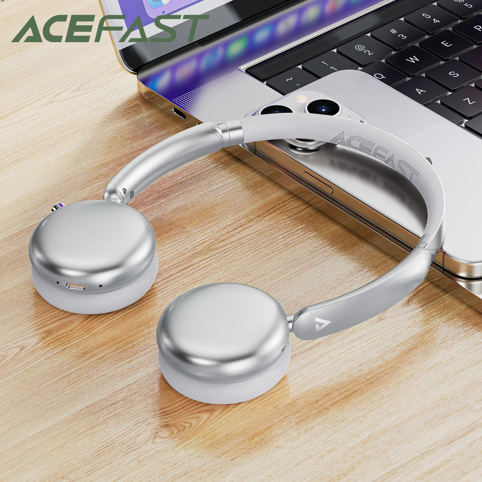 

ACEFAST H8 Active Noise Cancelling Wireless Bluetooth 5.4 Headphones 30dB Hybrid Noise Reduction HiFi Stereo ANC Music Headsets