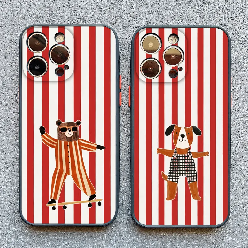 Einfache süße grün-weiß karierte Tier-Handyhülle für iPhone 17 16 15 14 Pro Max 16 Plus 13 12 Mini 11 Pro Max XR XS X Cover – Detail 10