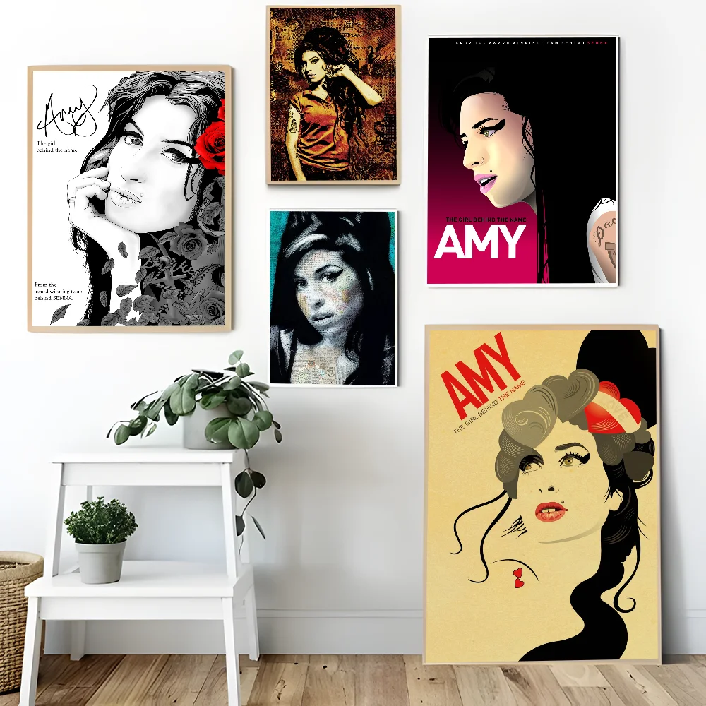 

Amy Winehouse Good Quality Prints And Posters Vintage Room Home Bar Cafe Decor Aesthetic Art Wall Painting