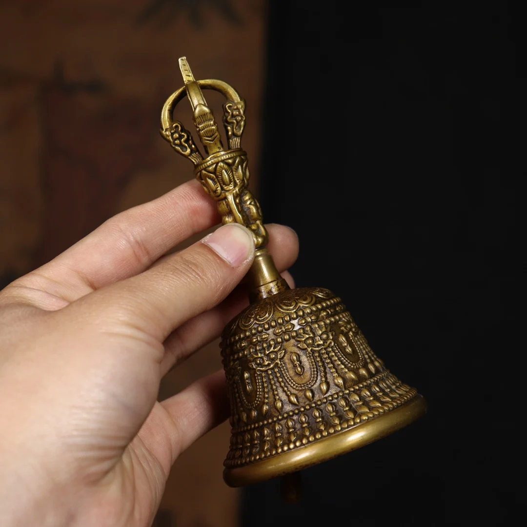 

Chinese bronze ware brass carving all copper hand bells