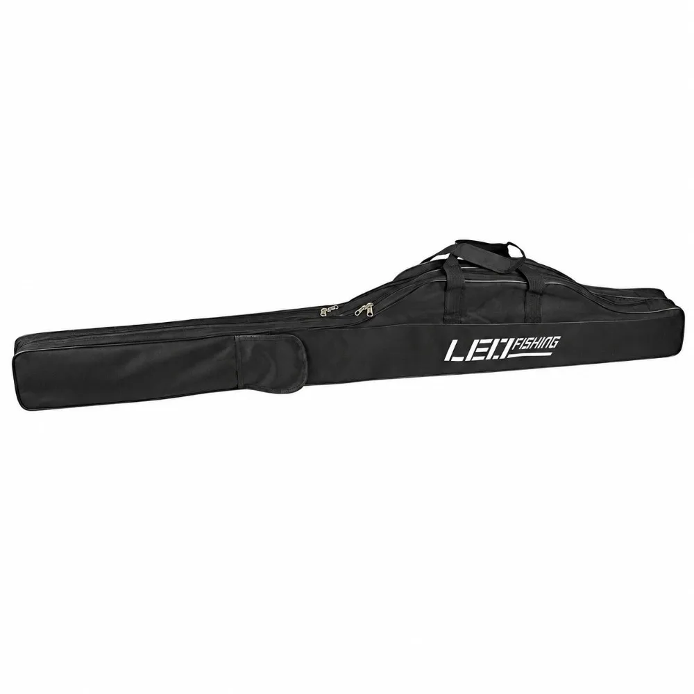 2 Layers Fishing Rod Bag 420D Oxford Folding Fishing Tackle Bag with Adjustable Shoulder Strap Fishing Storage Bag