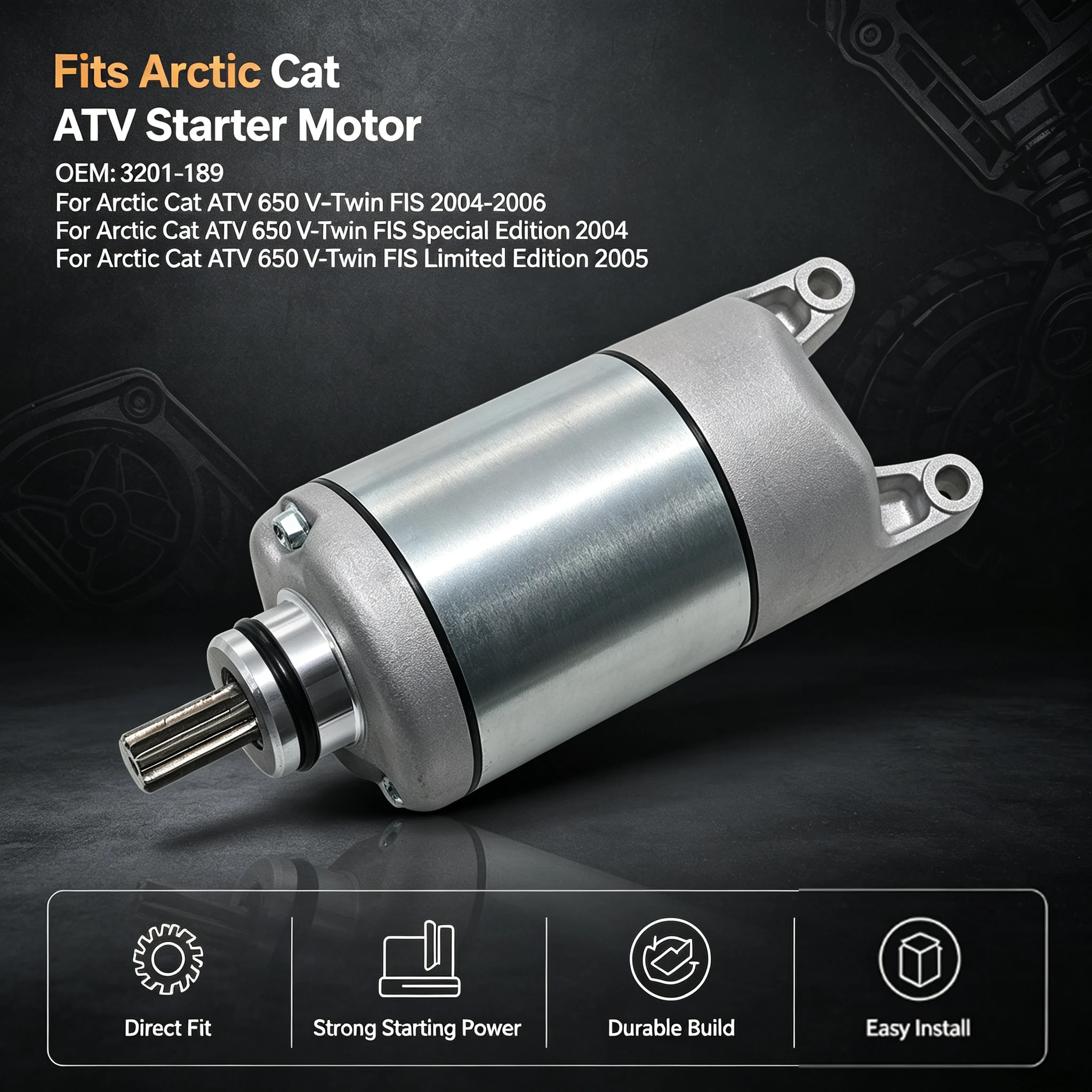 OEM:3201-189 Electric Motor Starter Device Accessories For Arctic Cat ATV 650 V-Twin FIS/FIS Special Edition