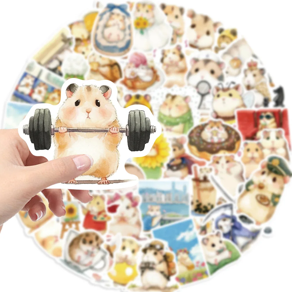 10/50Pcs Cute Little Fat Hamster Stickers Aesthetic DIY Scrapbooking Stationery School Supplies Decoration Sticker Decal Toy