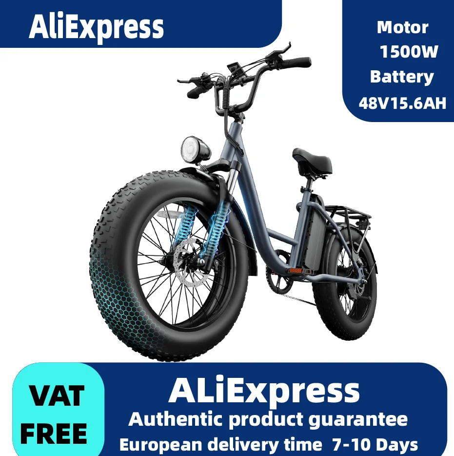 URLIFE E20 pro Adult E-bike 1500W motor Electric Bike 20-inch Fat Tire city ebike 48V15.6Ah battery Electric Bike 80 miles range