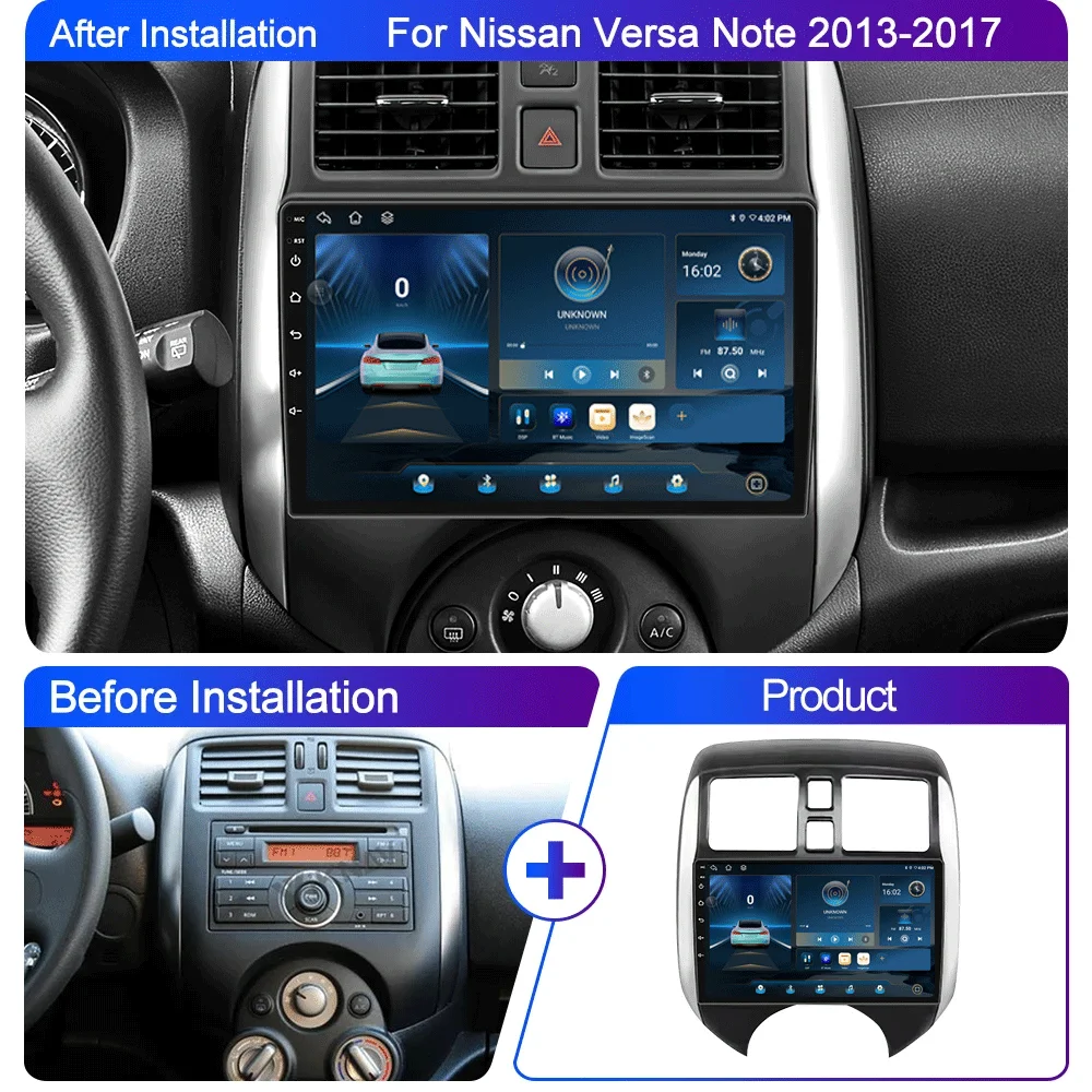 Android 16 For NISSAN VERSA NOTE 2013 - 2017 DSP RDS Car Radio Stereo Multimedia Player GPS Navigation Wireless Carplay AUTO 4G