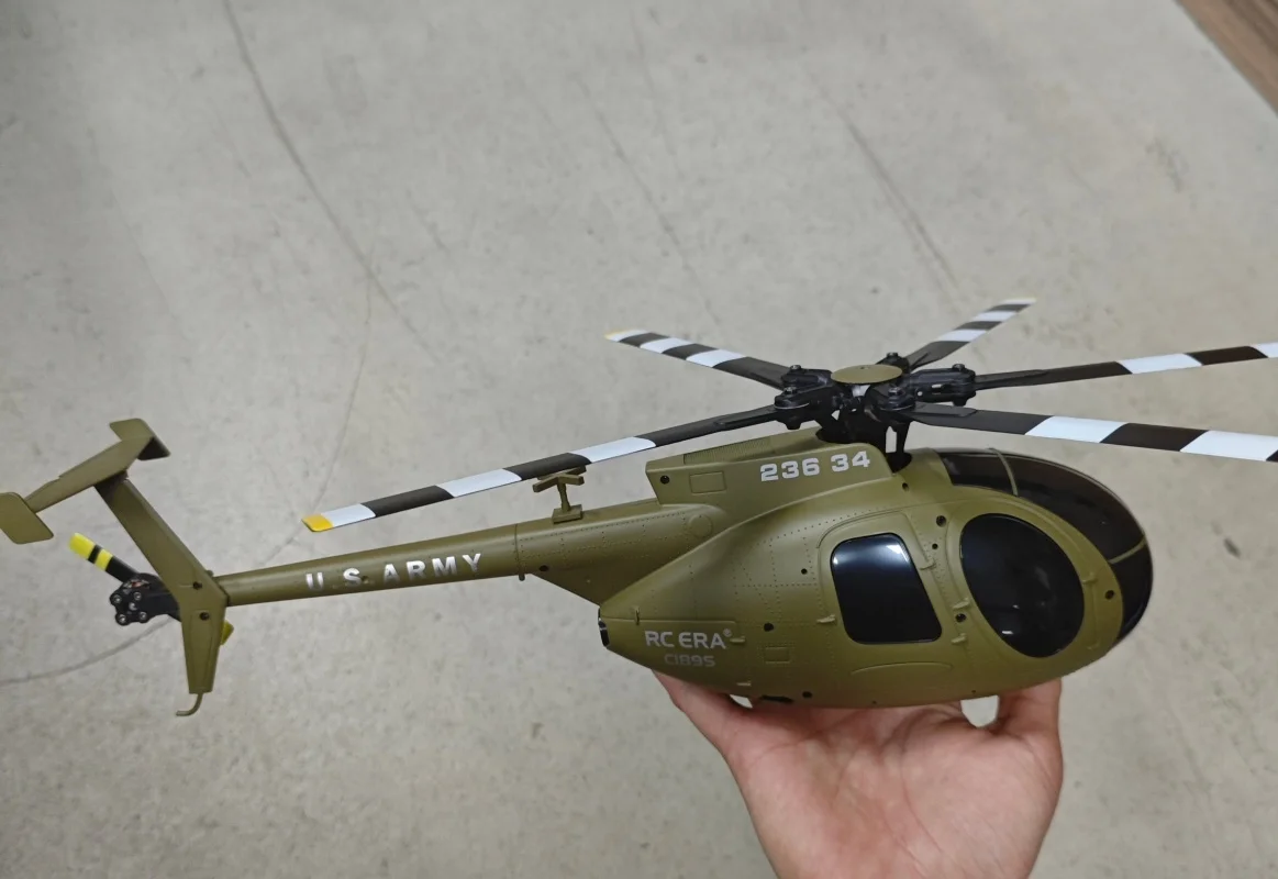 RC ERA C189S RC Helicopter MD500 1/28 Scale Altitude-Hold Optical Flow Position 6CH Brushless Aircraft Toy With Soldier Figure