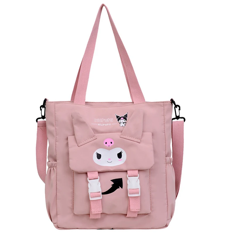 MINISO Kuromi casualowa torba Tote o dużej pojemności słodkie nadruki modna torebka dla wszechstronnych torba na ramię Crossbody damskich