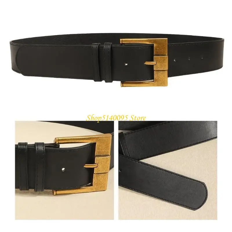Dxae Western Square Buckles Wide eo Belt cho các bộ trang phục khác nhau để trang phục áo len quần trang trí cho hàng ngày