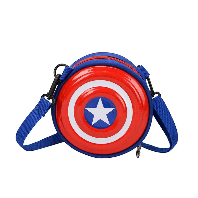 Spider-man Captain America borsa a tracolla per ragazzi borse a tracolla per cartoni animati borse per bambini borsa a tracolla rotonda di moda