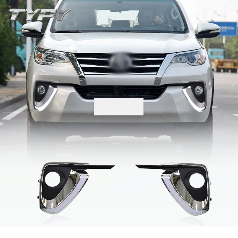 

Car Modified LED DRL Daytime Running Light With Yellow Turning Signal Fog Lamp For Toyota Fortuner 2015-2017