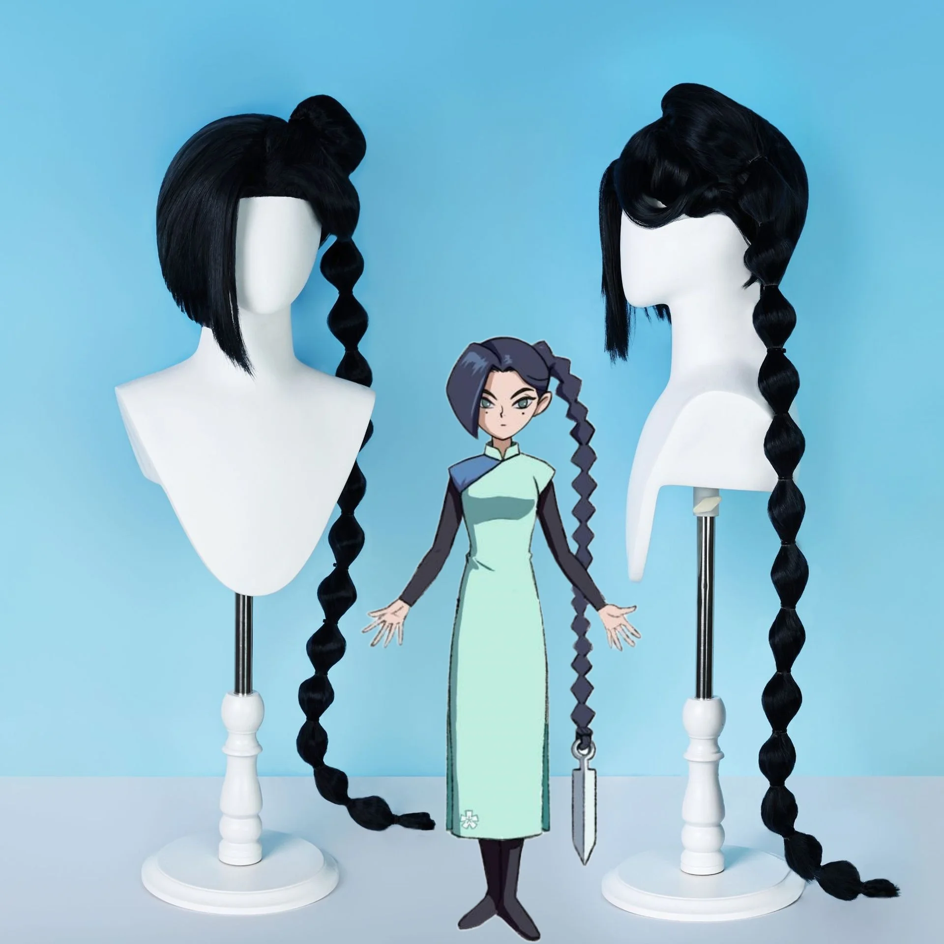 Thirteen Cosplay Anime Scissor Seven Wig Meihua Shisan Heat Resistant Synthetic Hair + Wig Cap