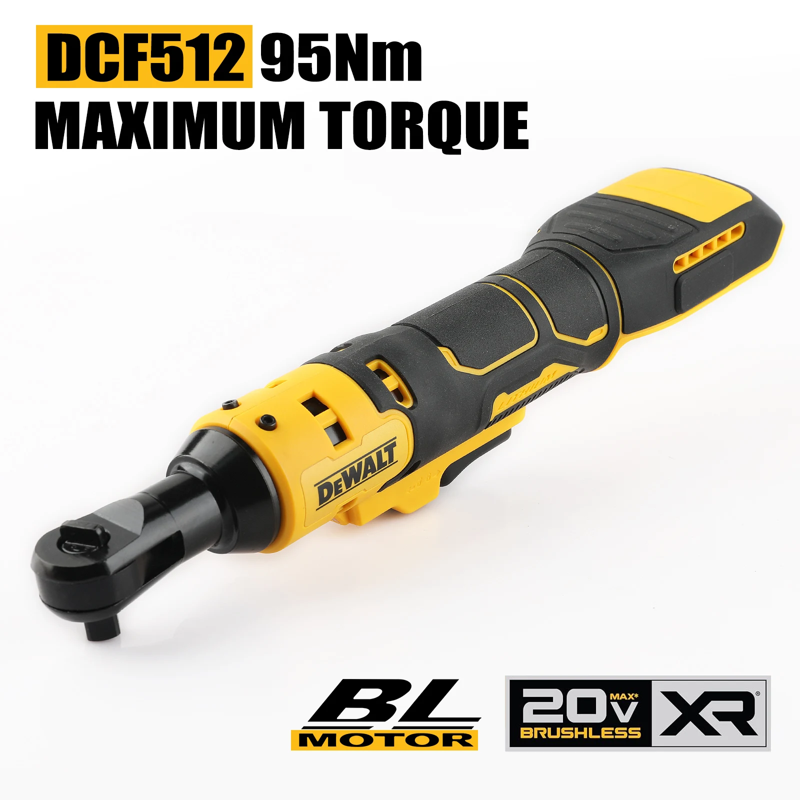 Dewalt new 20V brushless motor right angle wrench 512 95N. cannon for car maintenance high torque 2500RPM Naked Tool