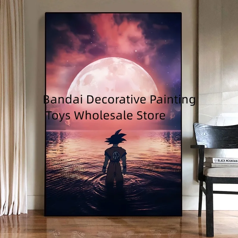 Bandai Canvas Painting Classic  Anime Super Saiyan Goku Art Print Dragon Ball Pictures Home Decor Bedroom for Wall Posters Gift