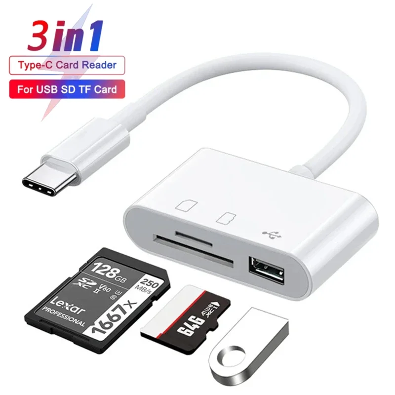 Lector de tarjetas de memoria Micro tipo C SD TF adaptador USB C OTG transmisor de datos de alta velocidad para Macbook Huawei Samsung Xiaomi Universal