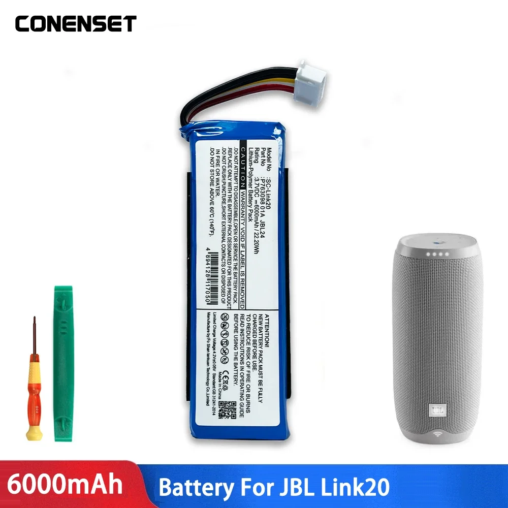 Original p763098 01a bateria de substituição para jbl ligação 20 sem fio bluetooth alto-falante baterias
