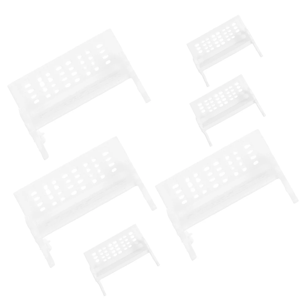 

6 Pcs Mini Chair Chairs Bench White Plastic Dollhouse Accessories Furniture
