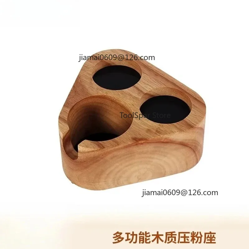 Solid Wood Tamper Station, Multifunctional Handle Press Base for Espresso Coffee Tool
