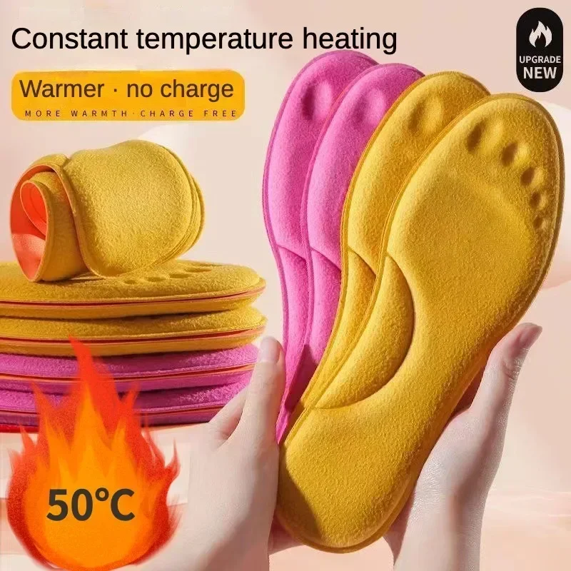 1Pairs Self Heating Insoles Thermostatic Thermal Insole Massage Memory Foam Arch Support Shoe Pad Heated Pads Winter Men Women